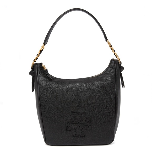 Tory Burch Handbags - Tory Burch Harper Zip Leather Hobo - Black